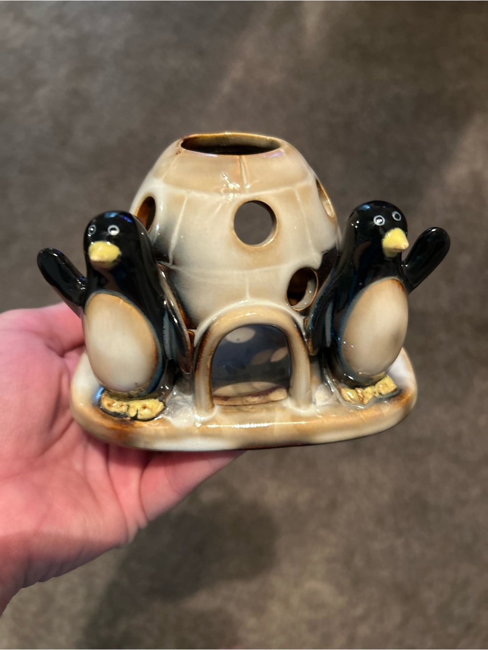 Ceramic Penguin Tealight Holder Yankee Candle tealight